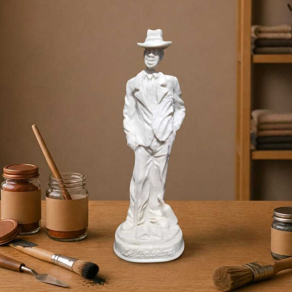 Imagem Zé Pelintra c/ bengala 15cm em Resina para Pintura – Malandro Umbanda para Artesanato, Personalização e Decoração