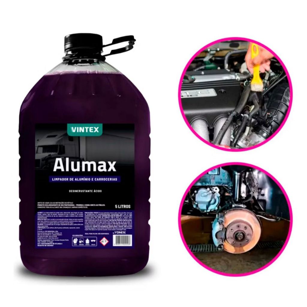 Desengraxante Roxinho Aluminox Mundus 5L Faz 100 Litros - Limpa Baú Chassi e Motor Super Concentrado Profissional