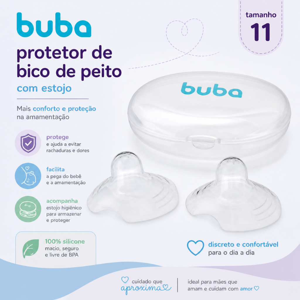 Protetor de Bico de Peito com Estojo Buba