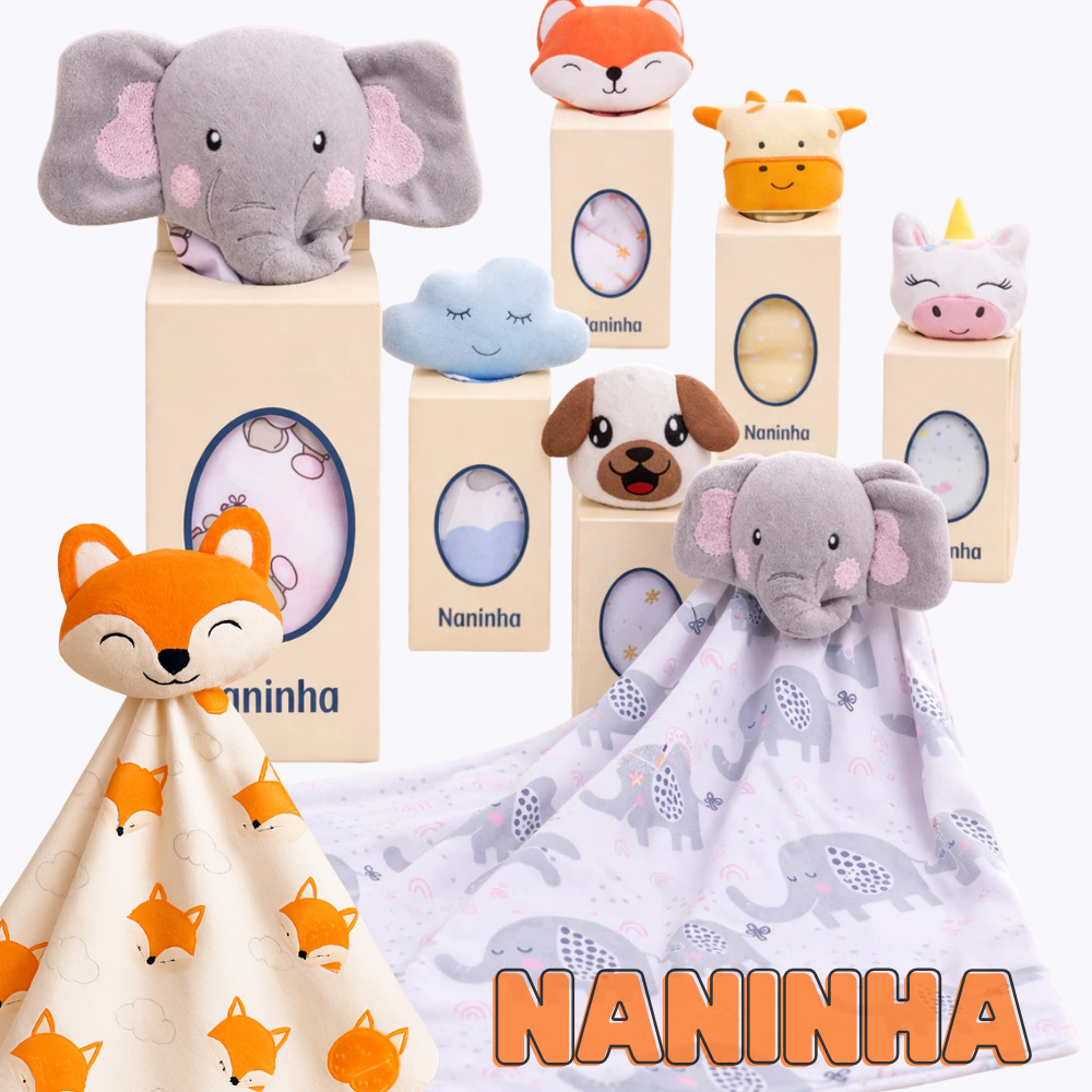 Naninha para Bebê com Prendedor de Chupeta Paninho de Bichinho Soft Antialérgico