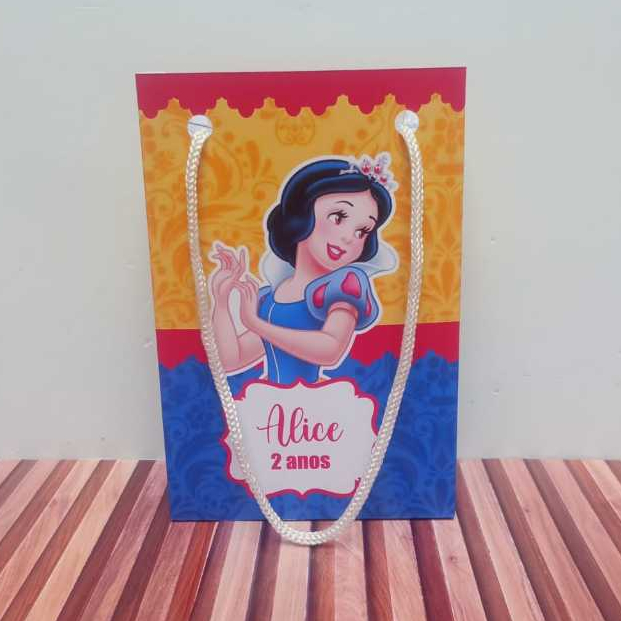 Sacolinha personalizada A Branca de neve PEGUE E MONTE Lembrancinha de aniversário Sacolinha surpresa
