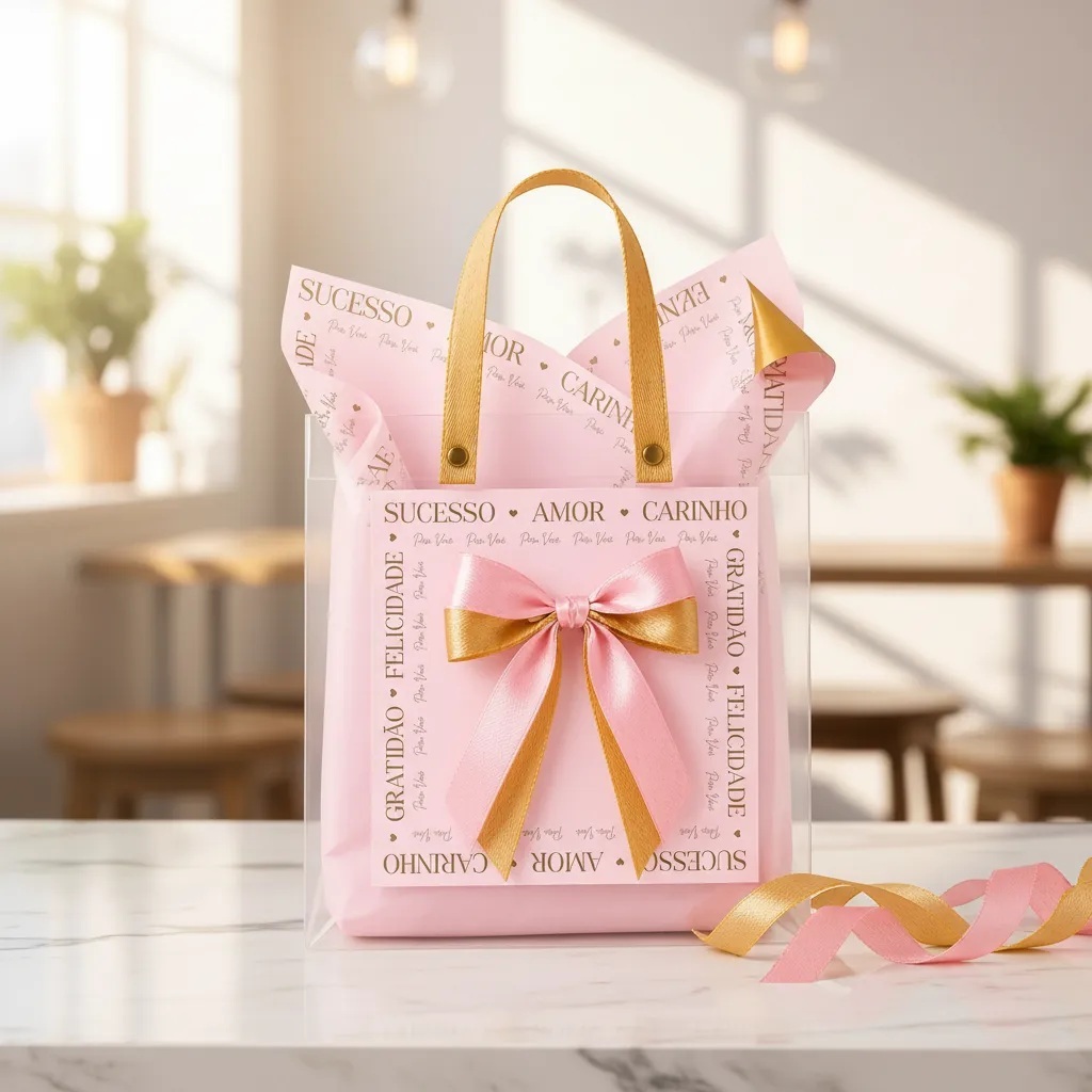 Kit Embalagem Presente Sacola Papel Seda Fitas Dia Das Mães - Mais vendido - Lindo presente