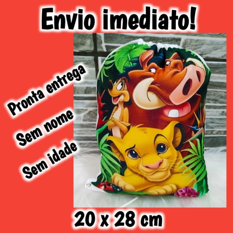 Mochilinhas O Rei Leão - Festa Infantil - Sacochila - Bolsa para Doces - Lembrancinha - Aniversário