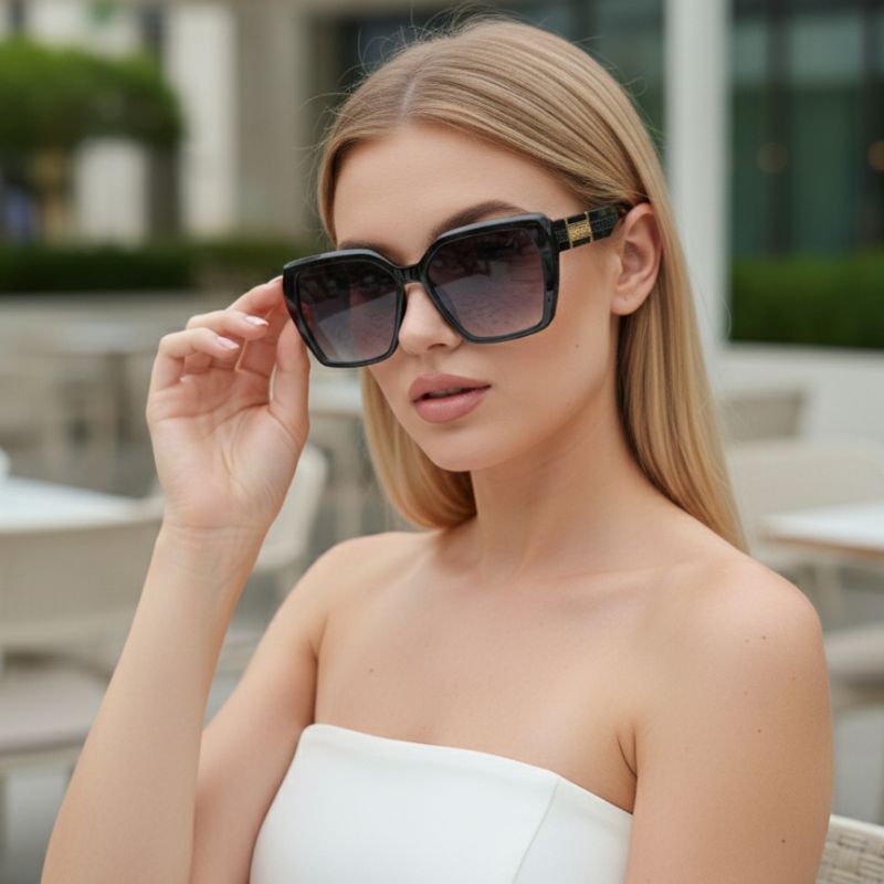 Óculos de Sol Feminino Proteção UV400 Solar Lente Escura Gatinho Acessório Moda tendência Acessórios Brincos Femininos
