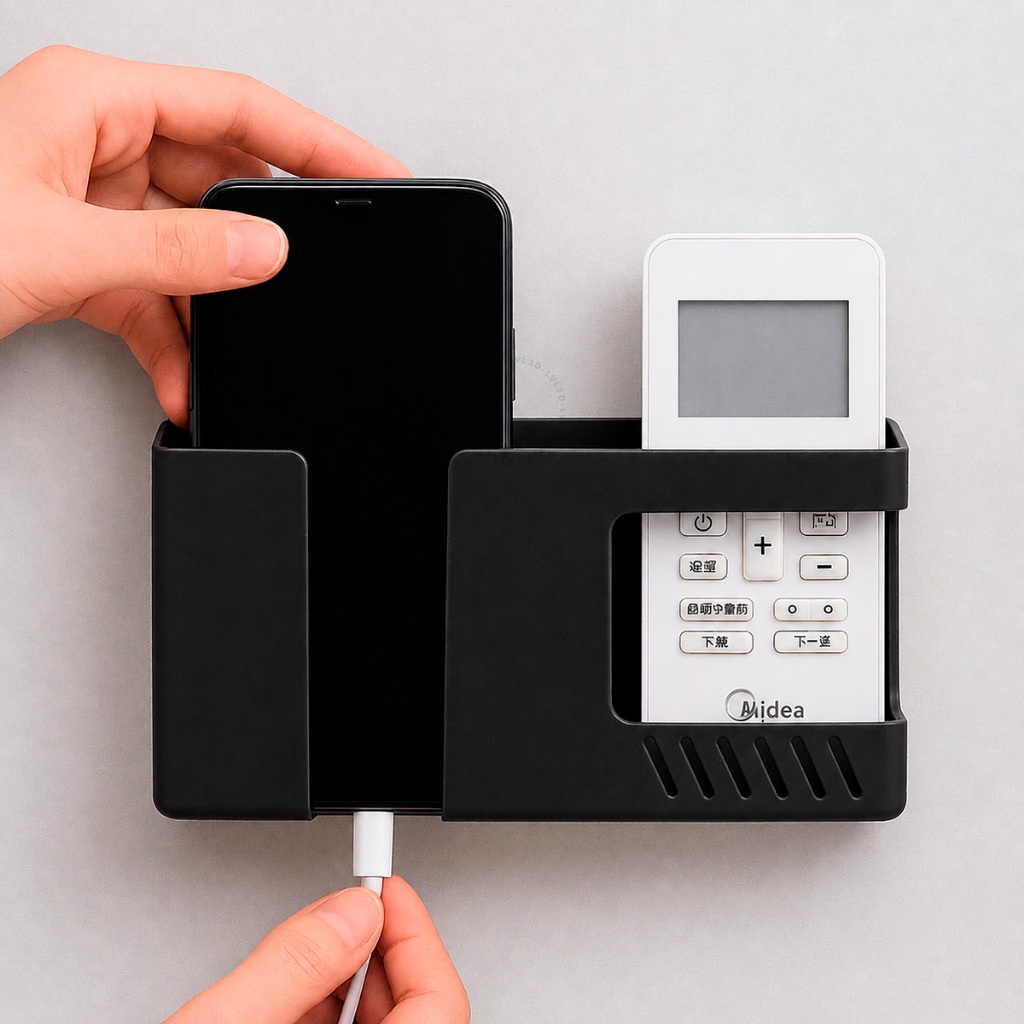 Suporte Parede Adesivo Multiuso Porta Celular Controle Ar Condicionado Duplo Universal Auto Adesivo