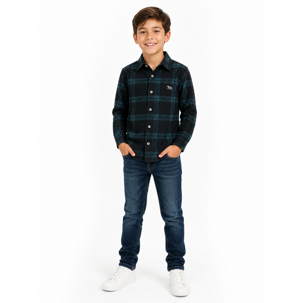 Camisa Xadrez Flanelada Confortável Macia Menino Quentinha Estilosa Festa Junina