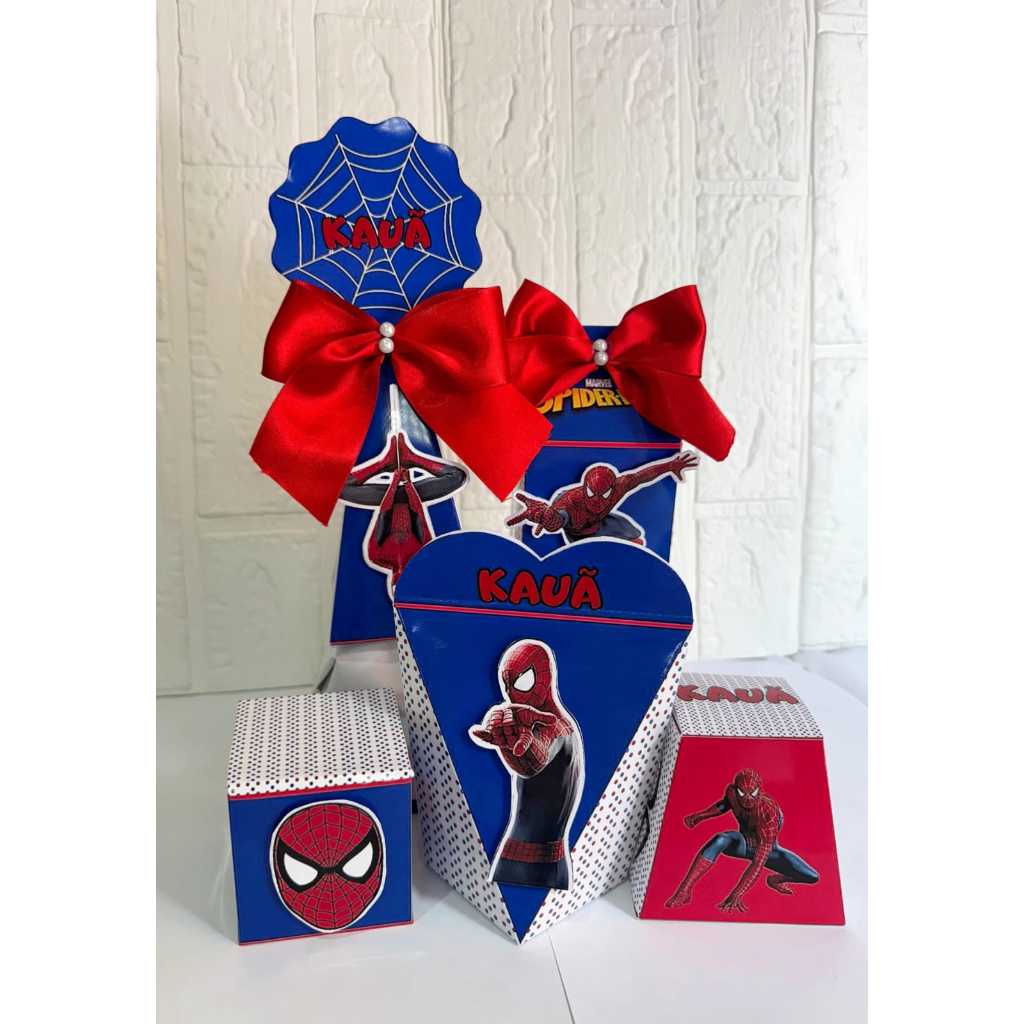 Kit Caixas Homem Aranha / Homem Aranha Personalizada/Lembrancinha de Festa /Aniversário/Personalizados para festas