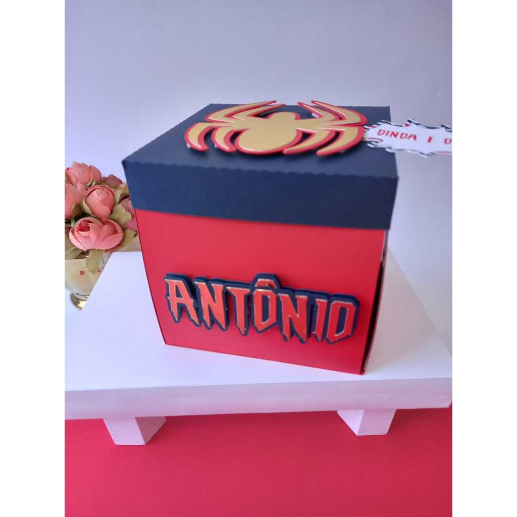 Convite para aniversário Homem aranha explosão/convite luxo/convite/festa/caixa explosão/caixa homem aranha/Convite luxo