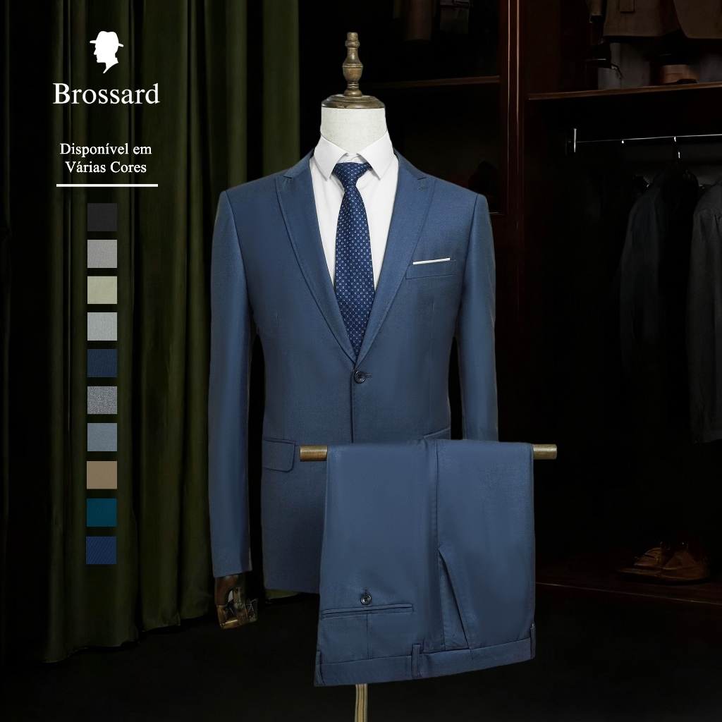 Terno Masculino Completo de Luxo Slim - Cintura ajustável Corte Justo para um Visual Elegante