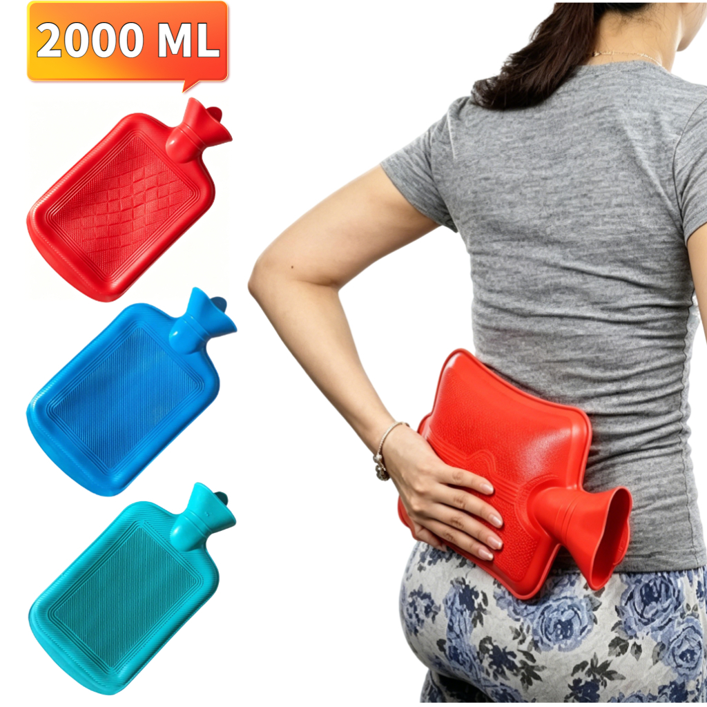 Oferta Bolsa Térmica Compressa 2L/1L Borracha Água Quente e Fria para Alívio de Dores e Cólicas Envio em 24H