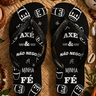 chinelo PRETO umbanda sou do axé e não nego minha fé