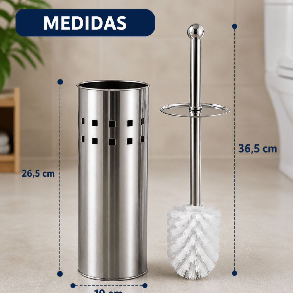 Detalhes do Escova Sanitária De Inox 1/2/3 Com Suporte Limpa Vaso Privada Banheiro Não Enferruja Escova