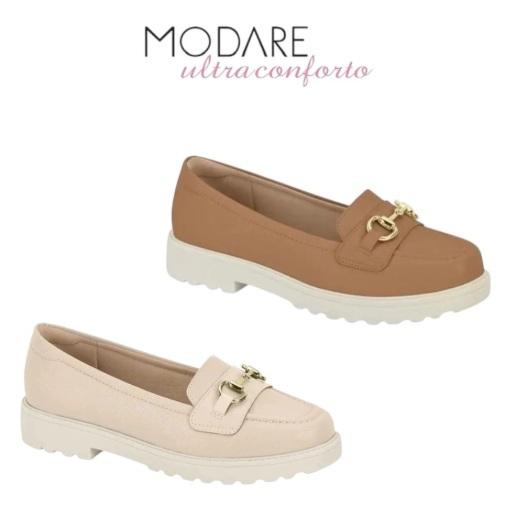 Sapato Feminino Modare Mocassim Loafer Tratorado Slip On