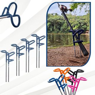 Combo 4 Suporte de Vara Emborrachado Azul Para Pesca Pesqueiro Reforçado Não perca o Troféu da Pesca Apoio Vara Original