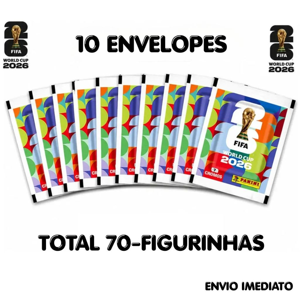 10 Envelope Figurinhas Copa Do Mundo 2026 Contem 70 Figuras