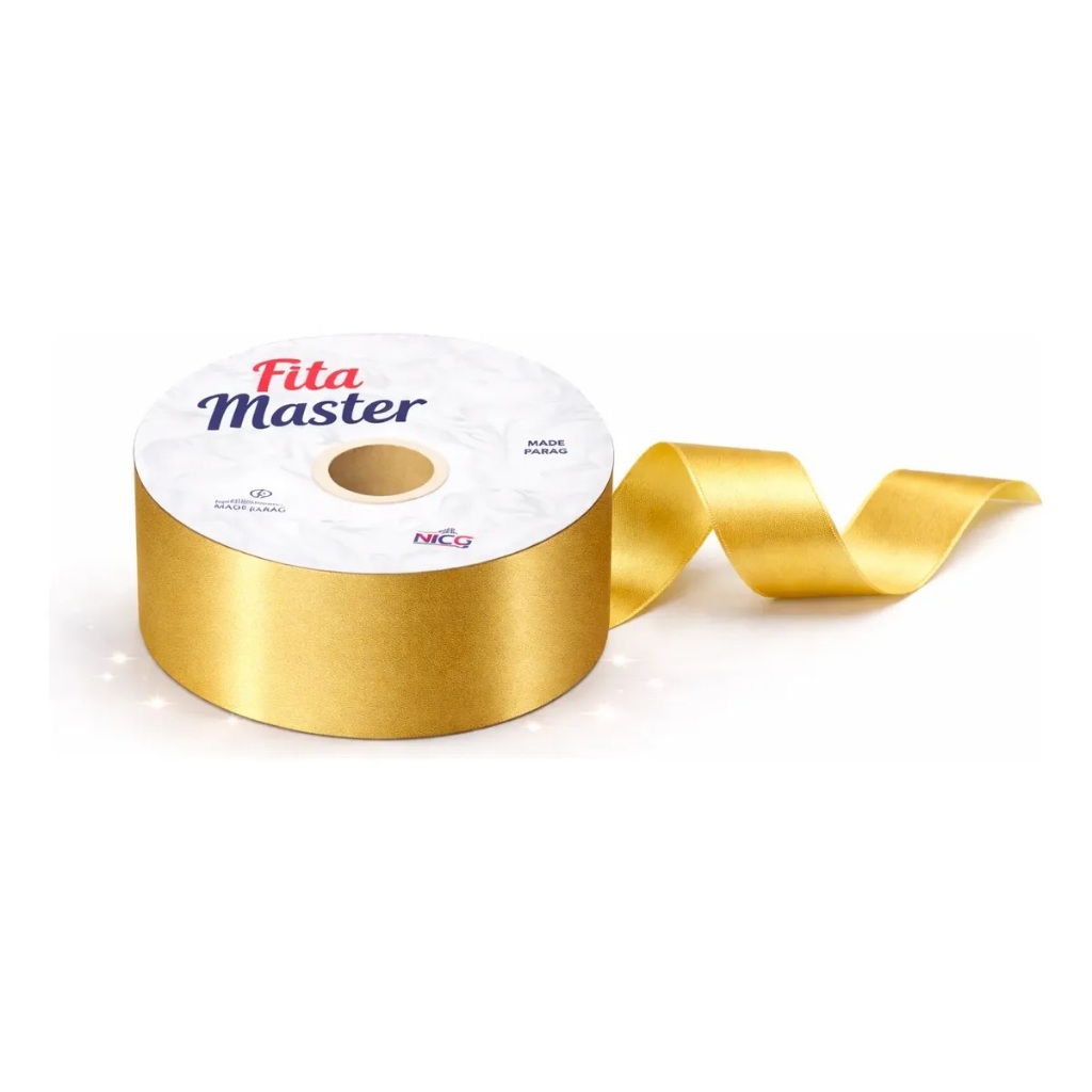 Fita Ouro 32mmx10metros Fracionada - Presente Laços Premium - Mais vendido - Linda