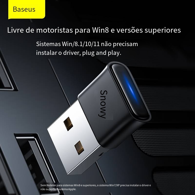 Baseus Adaptador Receptor USB P/ Bluetooth 5.0 Para PC ou Notebook - 7 dispositivos - 20M Alcance · foto 2