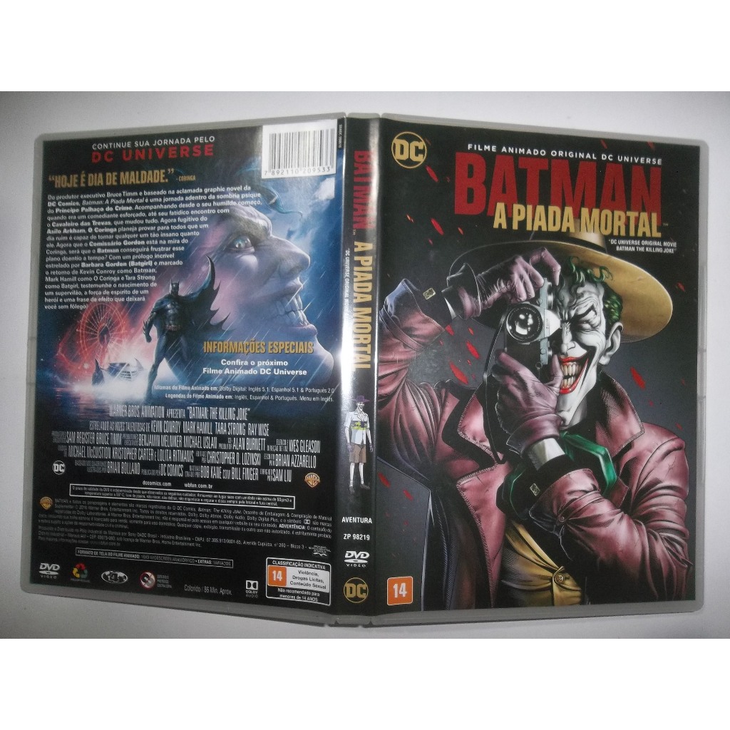 dvd batman a piada mortal filme animado original dc comics