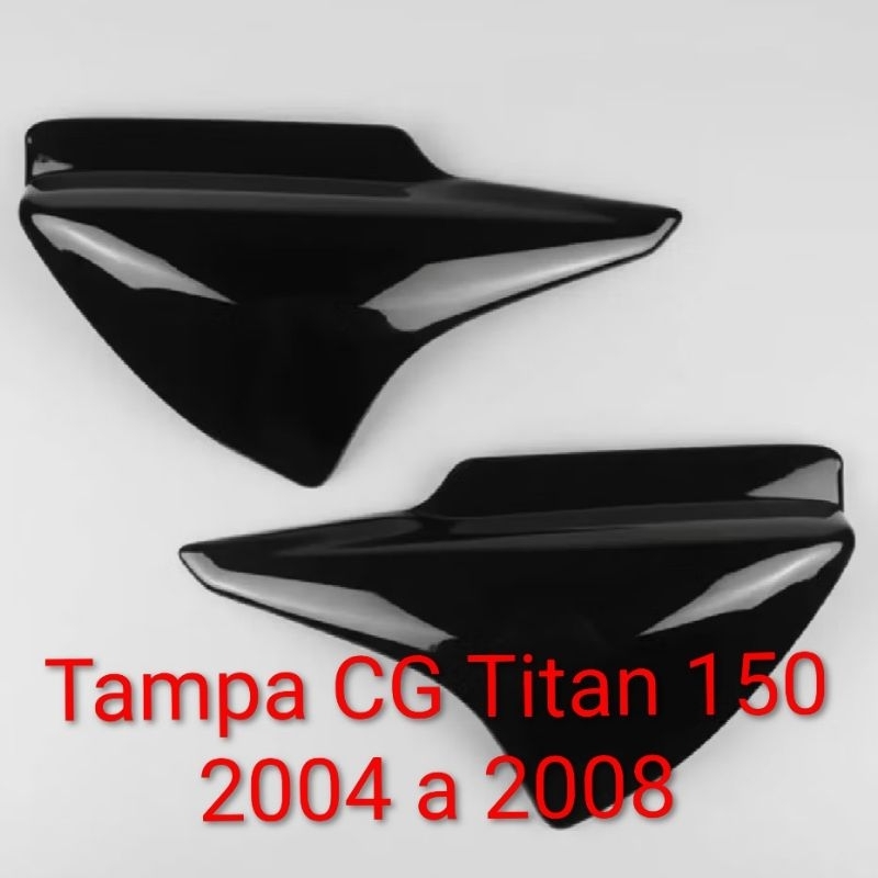Par Tampa Lateral Cg Titan 150 Ano 2004 2005 2006 2007 2008 Preto Injetado