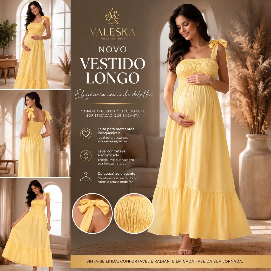 vestido feminino longo de alçinhas ajustaveis e lastex elegante TECIDO DUNA PREMIUM ENTREGA IMEDIATA