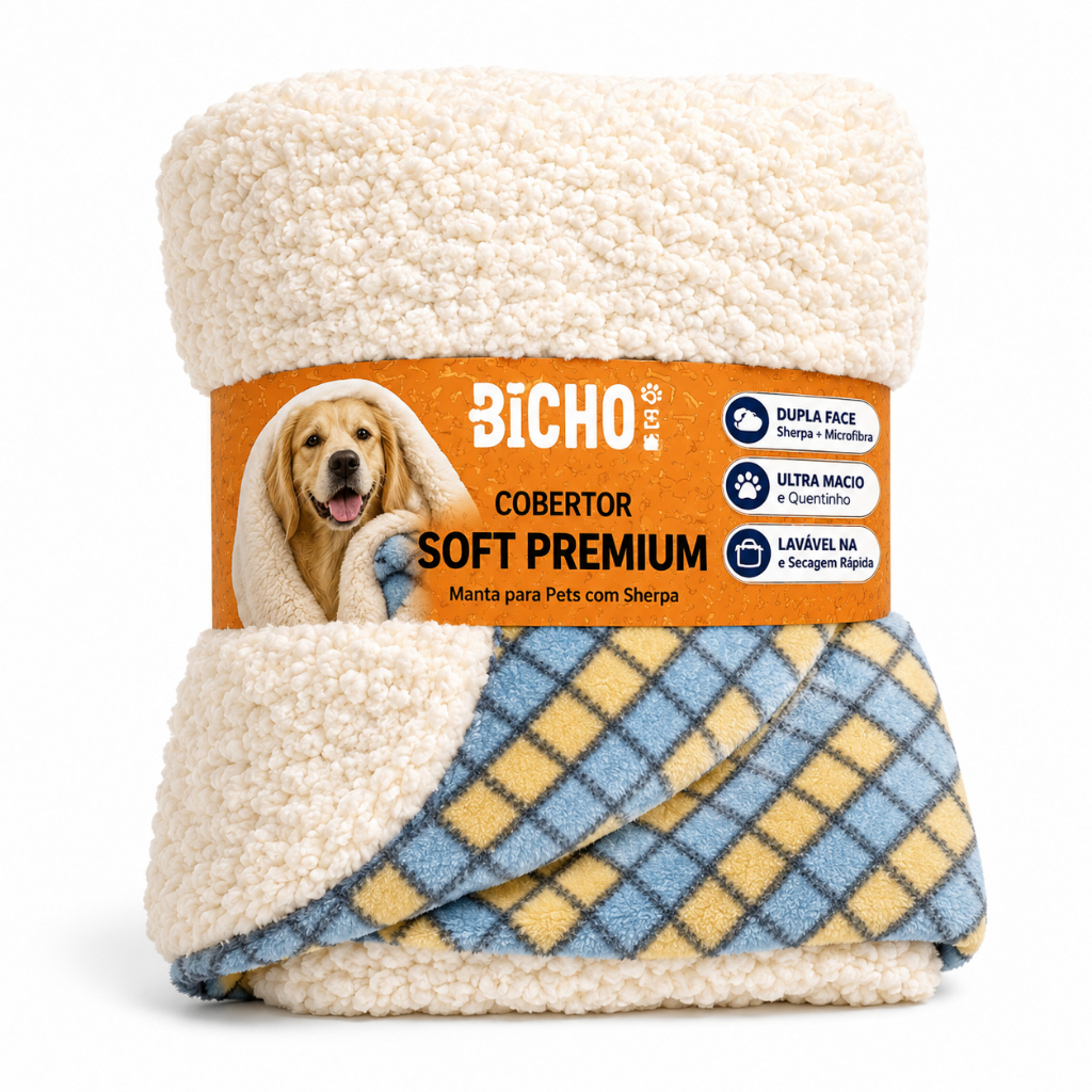 Manta Cobertor Pet Ultra Soft Sherpa 70x1.10cm | Super Macia e Quentinha para Cães e Gatos | Ideal para Caminha, Sofá