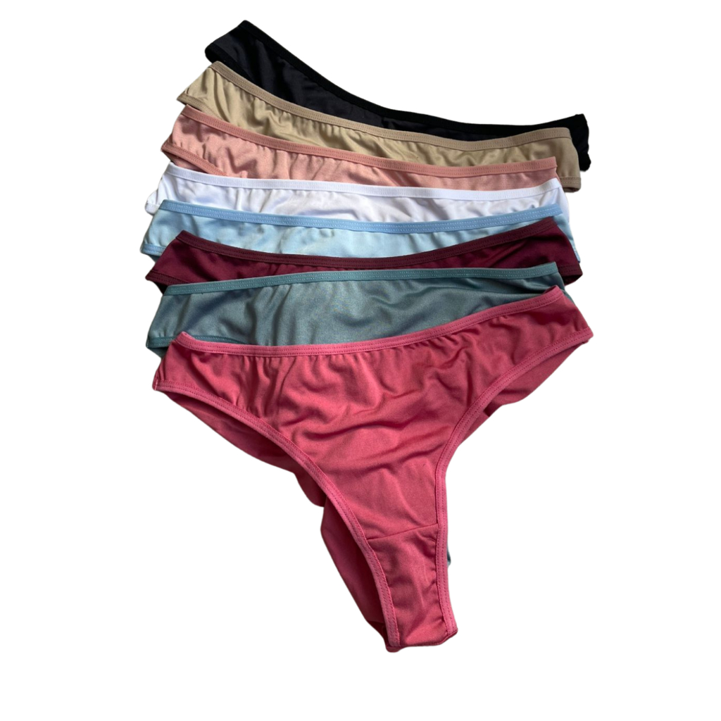 Kit 5 Calcinhas Fio Dental Fio Duplo Conforto Sensual Levanta Bumbum Lingerie Dia a Dia