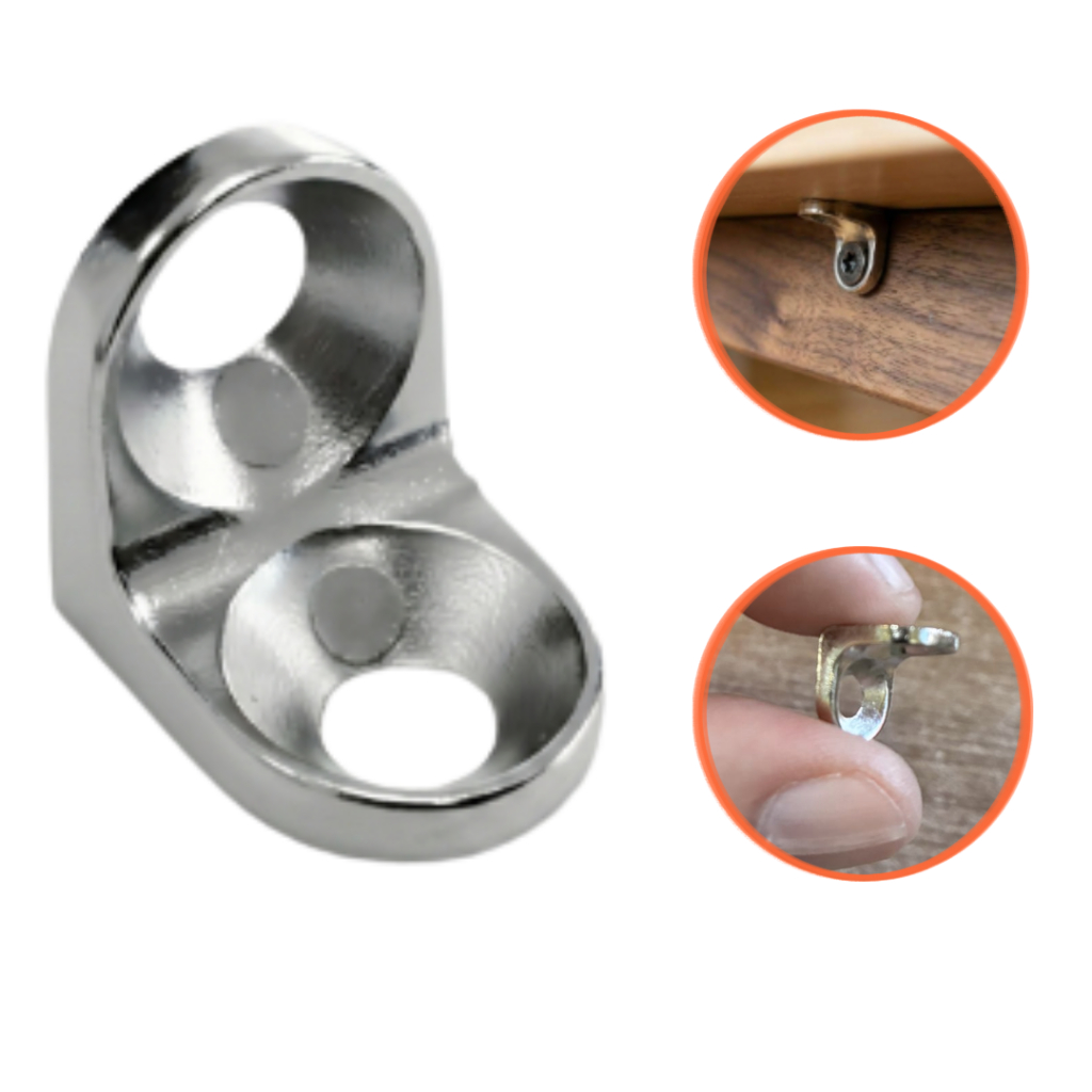 Kit 500 Suporte Prateleira Cantoneira Cadeirinha Metal Cromada com 2 Furos 12 mm  x 12 mm