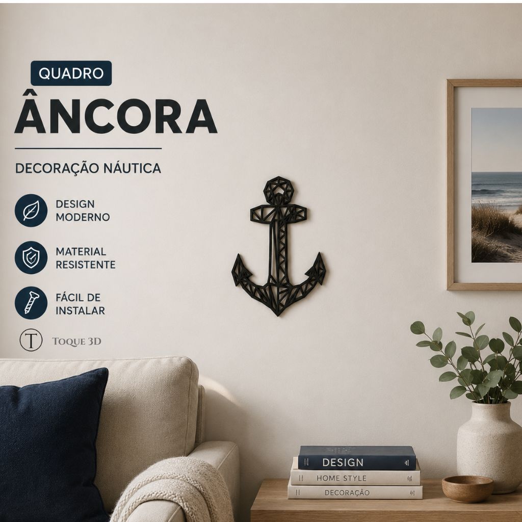 Âncora Decorativa de Barco 28 cm altura / Estilo Decoração Nautico