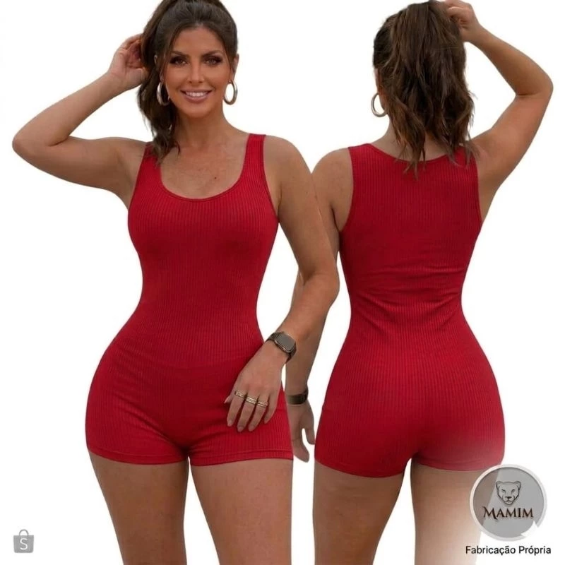 Macaquinho Fitness / Academia Moda Blogueira 0 Transparência Feminino Boa Qualidade — imagem 1