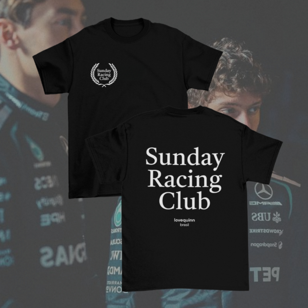 Camiseta Sunday Racing Club Mercedes F1 Kimi Antonelli #12 George Russell #63 Haas Motorsport Estética Retro