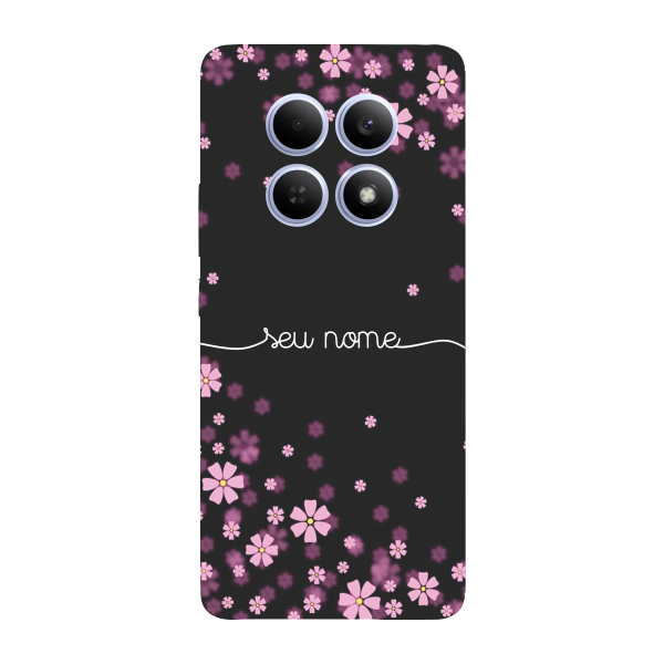 Capinha para Xiaomi RedMi Note 15 4G - 5G Anti Impacto Personalizada - Flores Lilás com nome