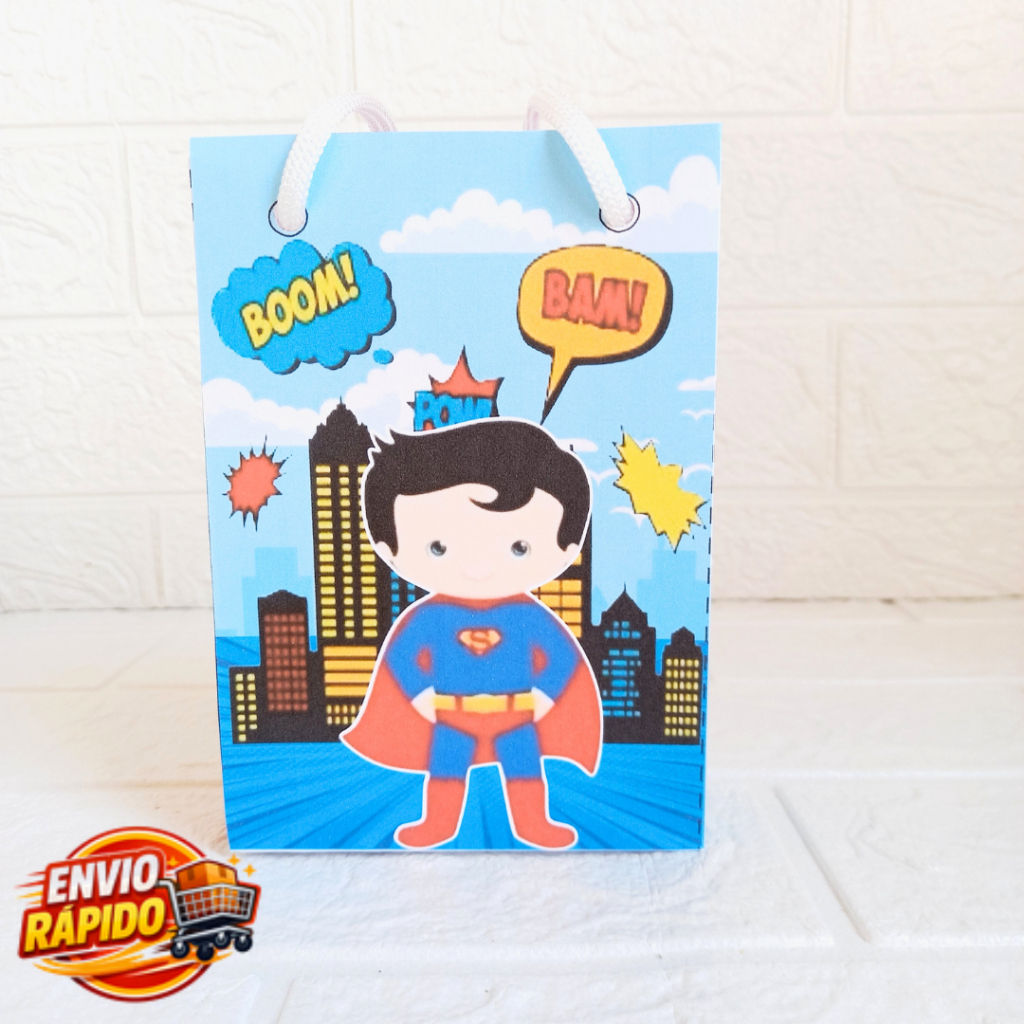 Sacolinha Super Homem Cute  Personalizada| Festa Infantil|Lembrancinhas|Aniversário|mesversário