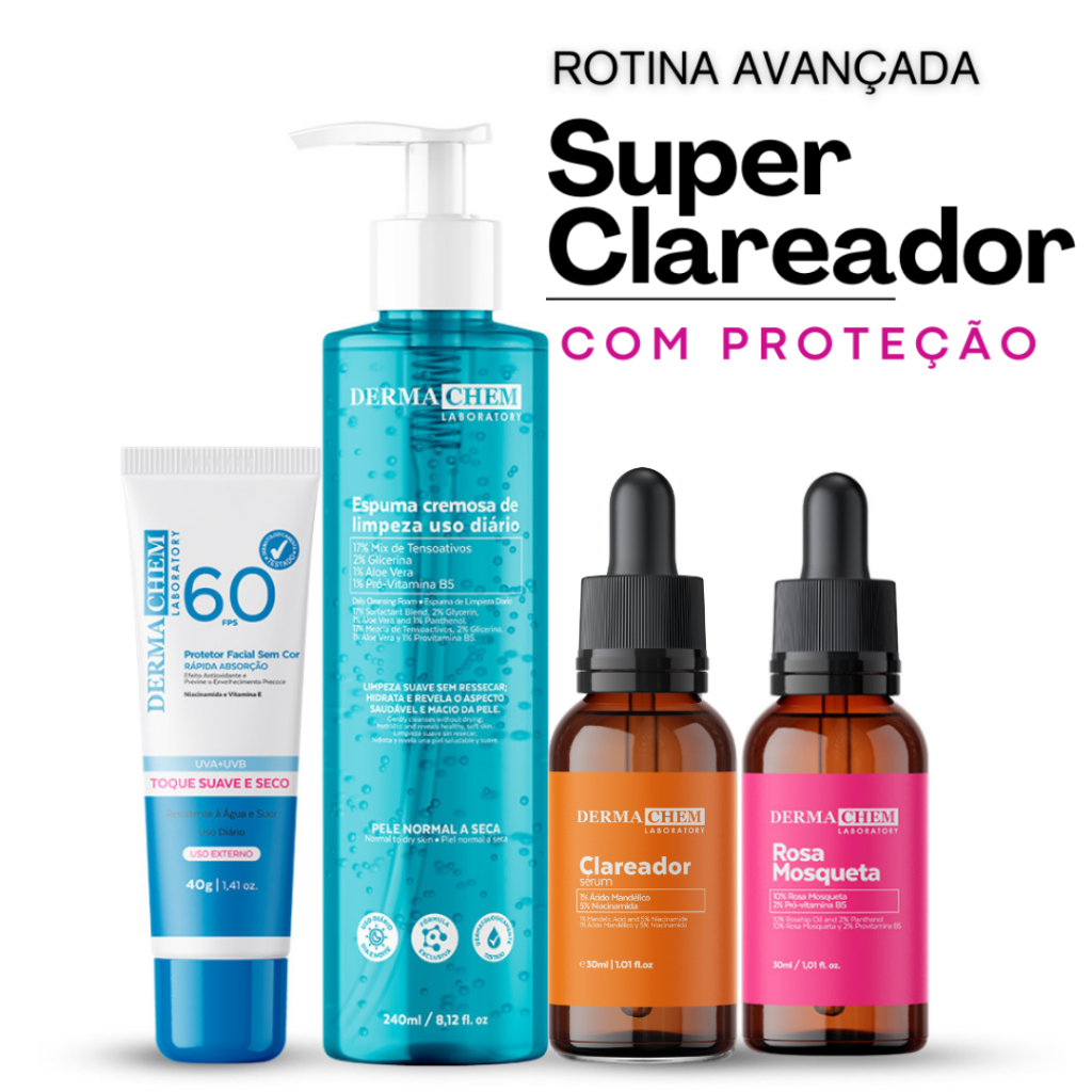 Kit Skincare Rotina Avançada Ultra Clareador e Limpeza Dermachem