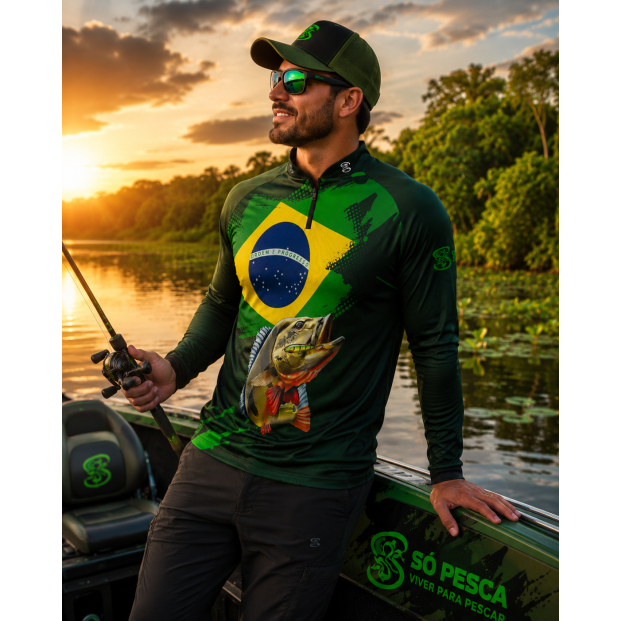 Camiseta Camisa Manga Longa Pesca com Proteção UV+50-Estampada-Ideal para Atividades ao ar Livre-Não desbota SK-116