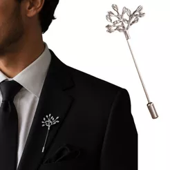 Broche Lapela Flor Metal Noivo Botom Pim Padrinho Folha La21