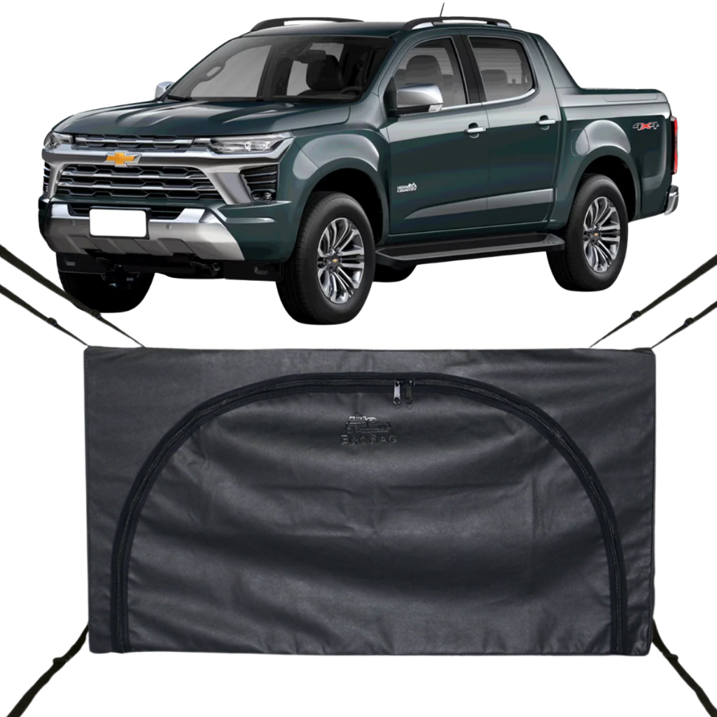 Bolsa Carroceria Caçamba Ecobag Flash Cover S10 High Country Protege Sua Carga 378L Com Ziper Preto