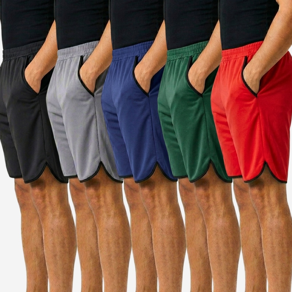 Kit com 5 bermudas Shorts masculino street Fitness para academia futebol atividade física masculina