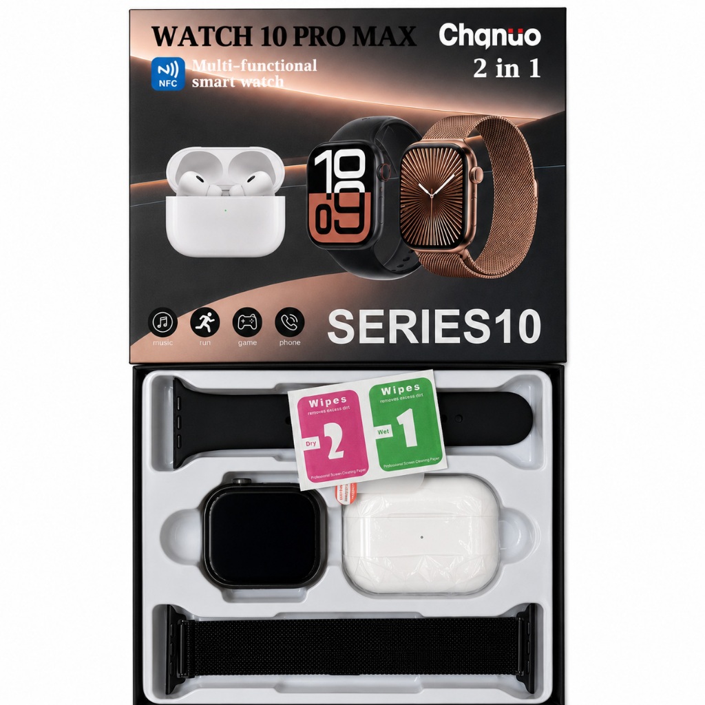 Smartwatch Masculino Feminino Série 10 2 em 1 com Earbuds Bluetooth Android iPhone