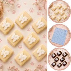 1~10 Forma Simples Mini Tablete Coelho 218 (L7) em Acetato BWB Para Bombom e Doces de Chocolate. (CHOCO)