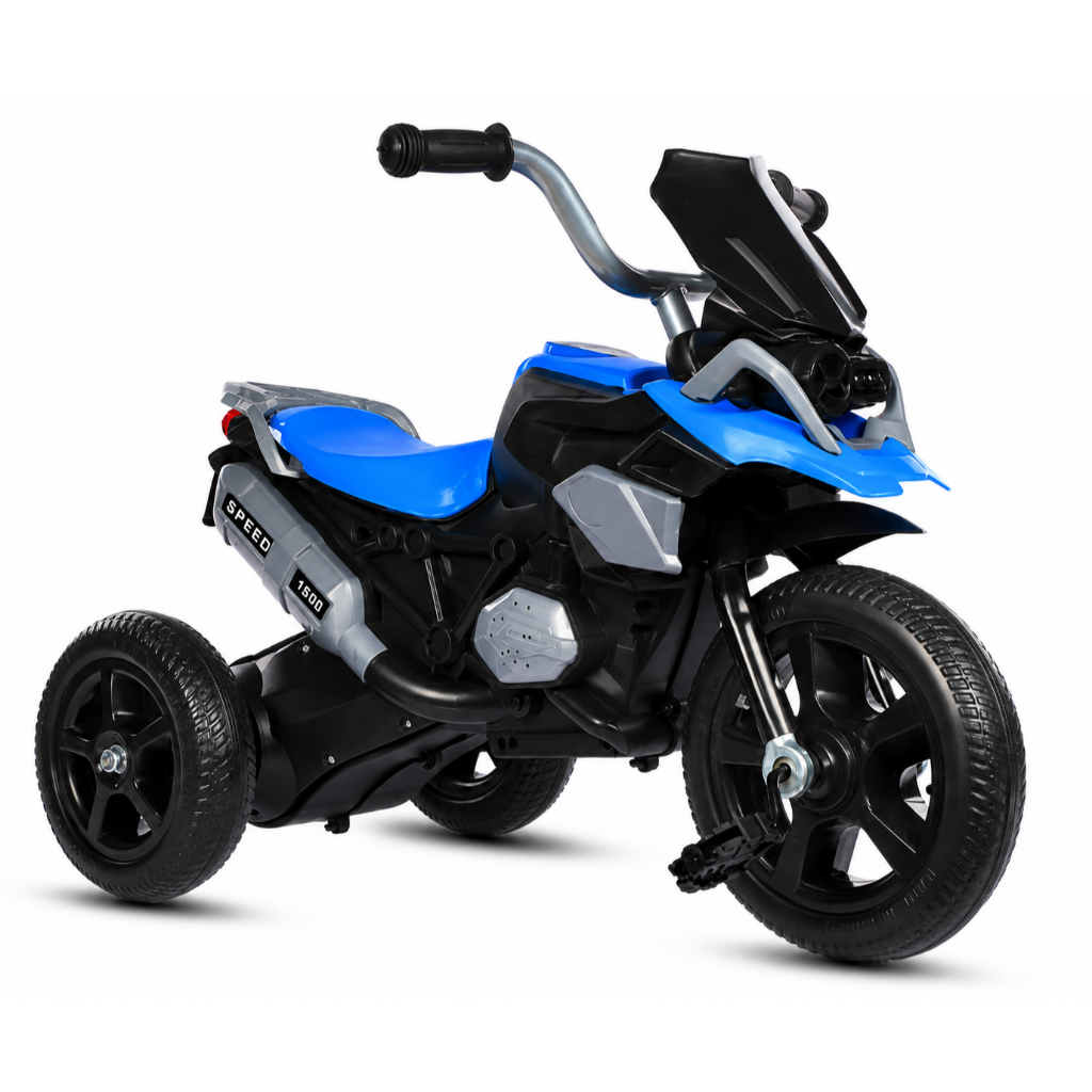 Triciclo Infantil Motoca de Passeio com Pedal 3 Rodas Mini Moto Brinquedo com Música Azul
