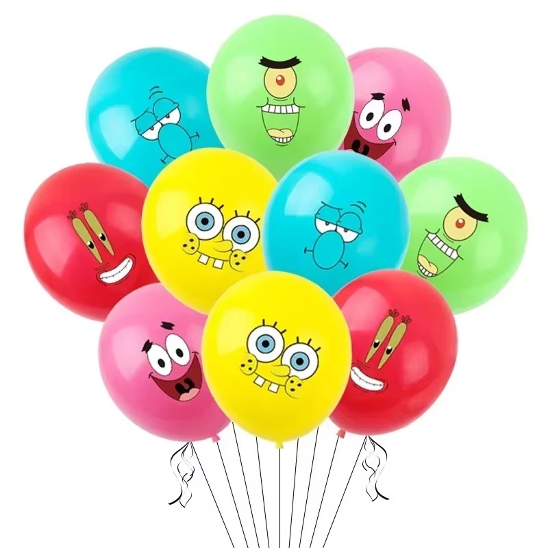 Balões Bob Esponja – Kit com 10 Unidades Festa Infantil - Decoração Divertida para Aniversário