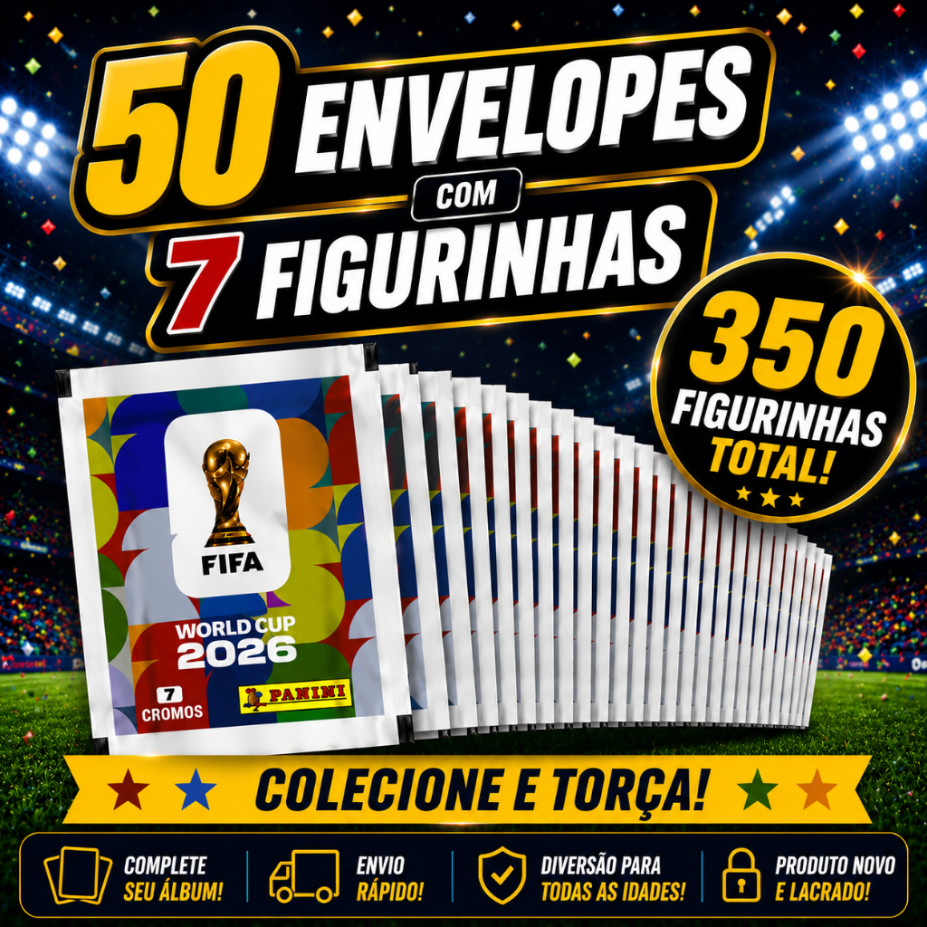 Kit 350 FIGURINHAS DA COPA 2026 Kit 50 Envelope com 7 figurinhas em cada Oficiais PRONTA ENTREGA 🚚