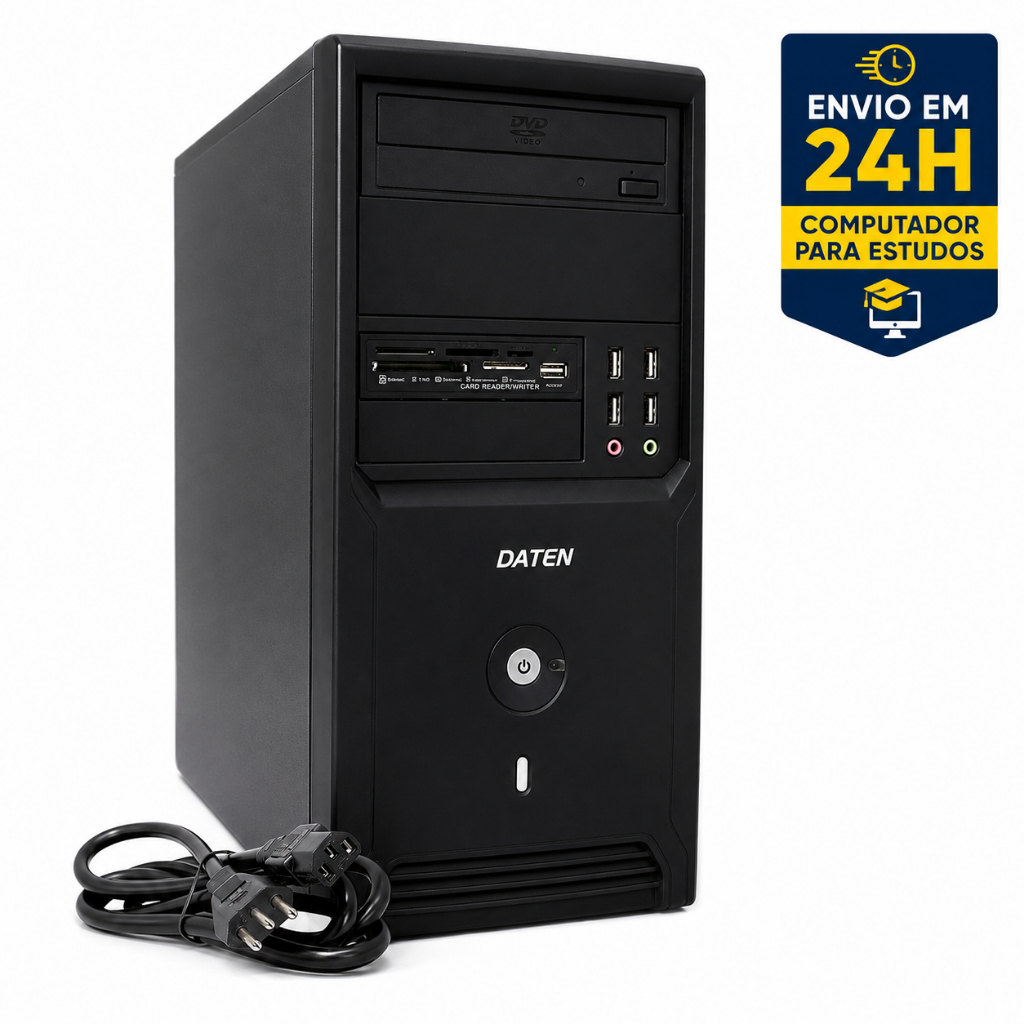 Computador Cpu Dual Core, 8GB, 120GB, Windows, Office - Estudar, Trabalhar, PDV, Home Office, Daten