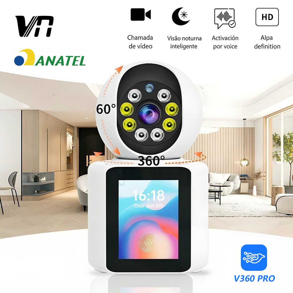 Câmera de Segurança Interna WiFi V360 Vídeo Bidirecional Detecção de Movimento Visão Noturna P06