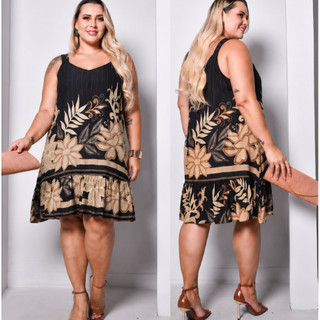VESTIDO FEMININO PLUS SIZE SOLTINHO ALÇA GROSA