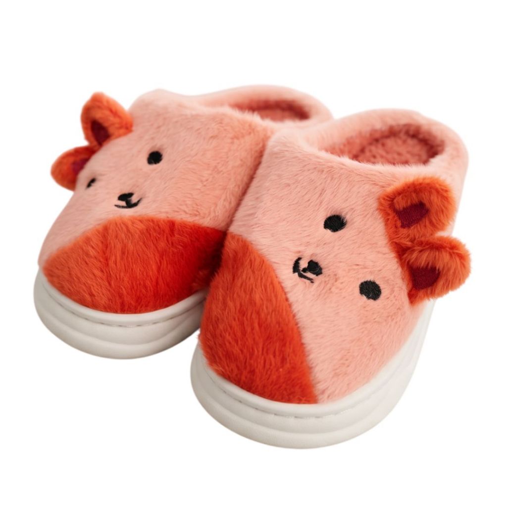Pantufa Infantil Coelho Colorida Salmão Inverno Quarto Criança Frio Antiderrapante Menina Pelucia