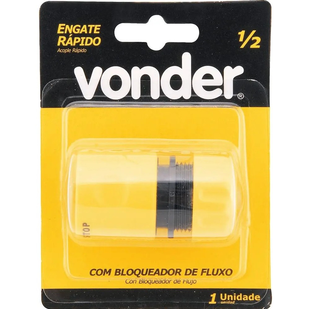 Engate Rápido Jardim 1/2 Plástico Com Bloqueador Vonder