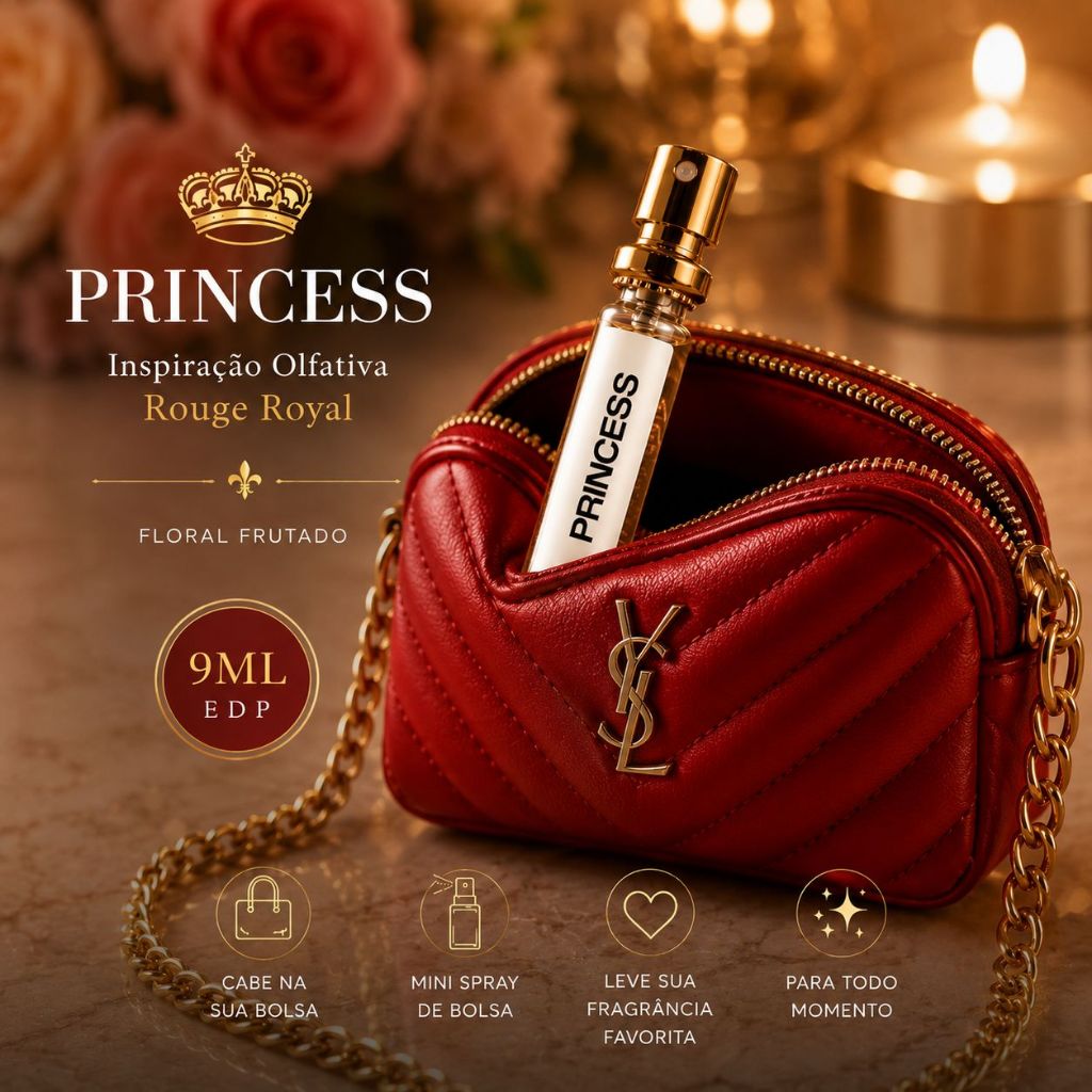 Perfume Feminino Princess 9ml Mini Spray De Bolsa Inspirado Rouge Royal