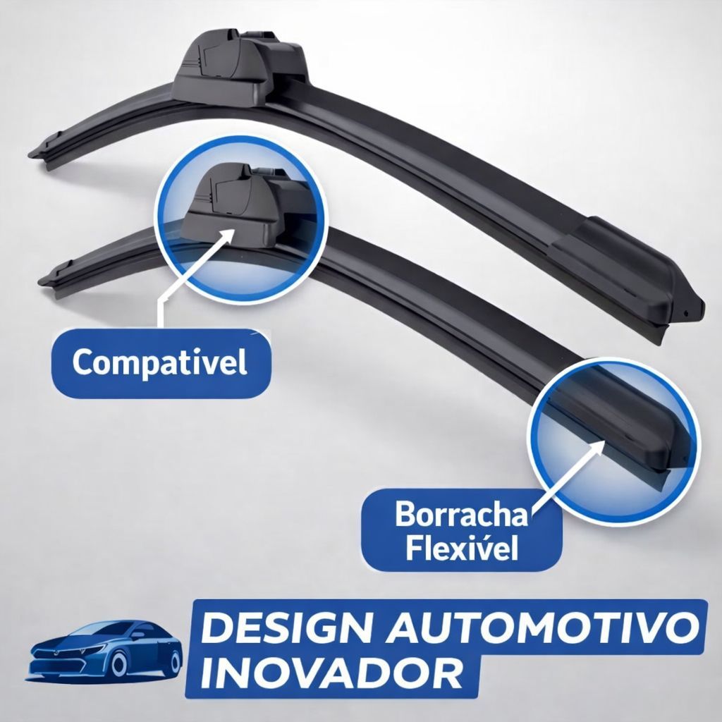 kit 3 Palhetas Limpador de Parabrisa Silicone Novo Palio Attractive 2012 a 2017