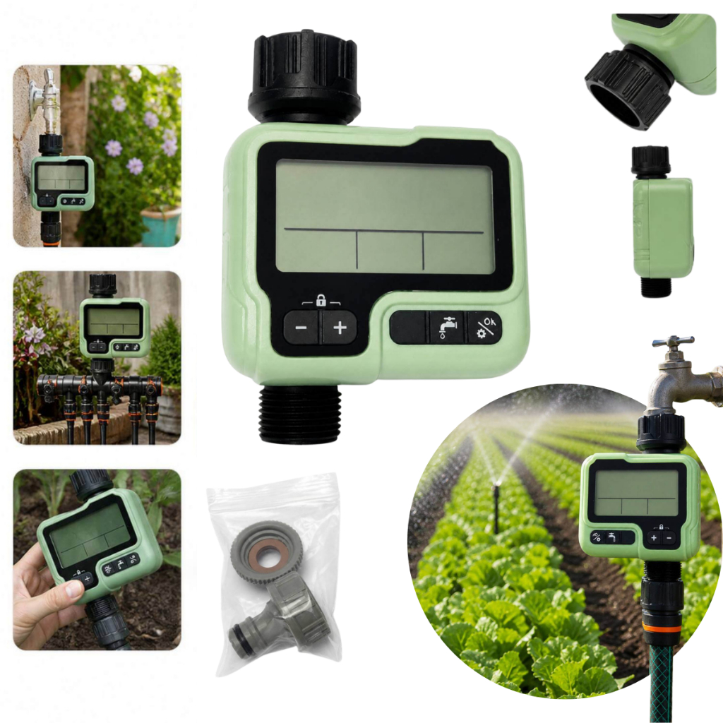 Temporizador Irrigação Automática Digital Programável Jardim Horta Timer Torneira 3/4”